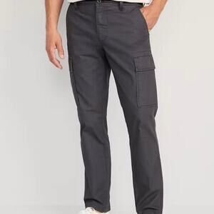 Old Navy Straight Refined Tailored Cargo Pants 26x28 Dark Gray 100% Cotton NEW
